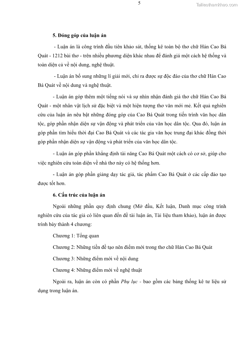 Luận án tiến sĩ ngữ văn Thơ chữ Hán Cao Bá Quát - Những điểm mới về nội dung và nghệ thuật - 1 Trang 12