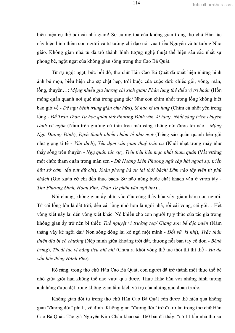 Luận án tiến sĩ ngữ văn Thơ chữ Hán Cao Bá Quát - Những điểm mới về nội dung và nghệ thuật - 11 Trang 121