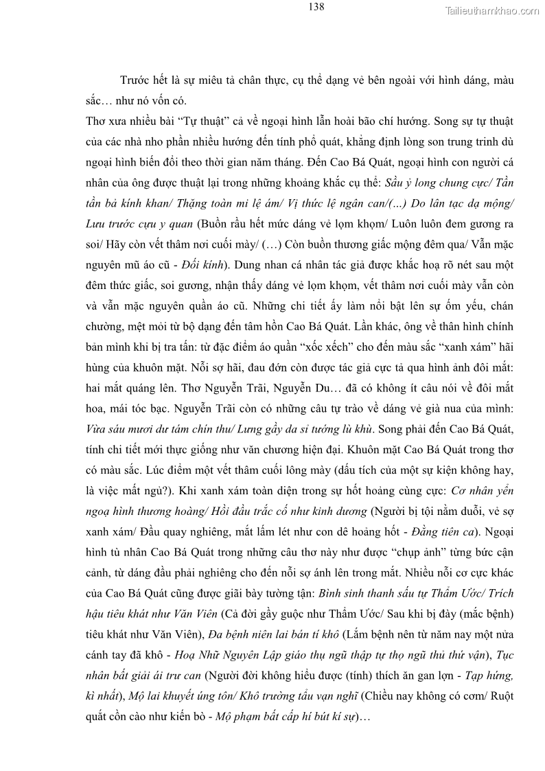 Luận án tiến sĩ ngữ văn Thơ chữ Hán Cao Bá Quát - Những điểm mới về nội dung và nghệ thuật - 13 Trang 145