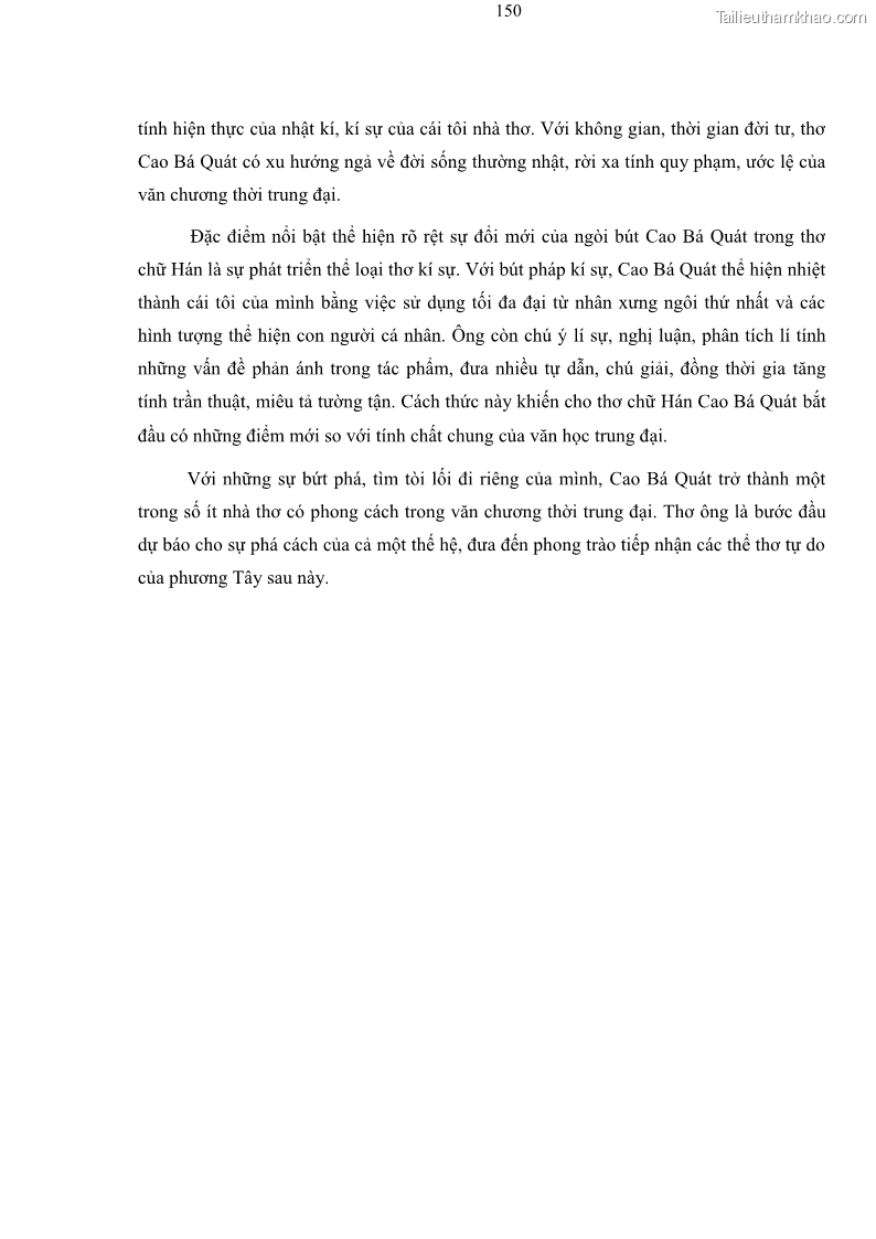 Luận án tiến sĩ ngữ văn Thơ chữ Hán Cao Bá Quát - Những điểm mới về nội dung và nghệ thuật - 14 Trang 157