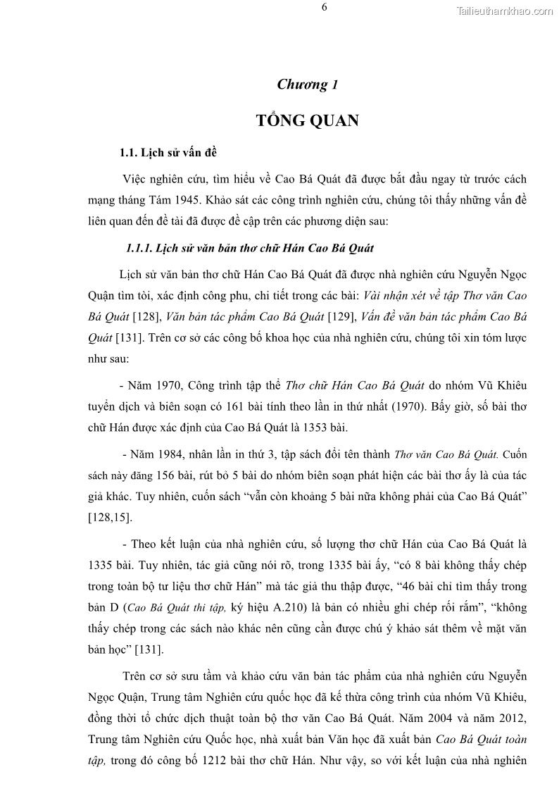 Luận án tiến sĩ ngữ văn Thơ chữ Hán Cao Bá Quát - Những điểm mới về nội dung và nghệ thuật - 2 Trang 13