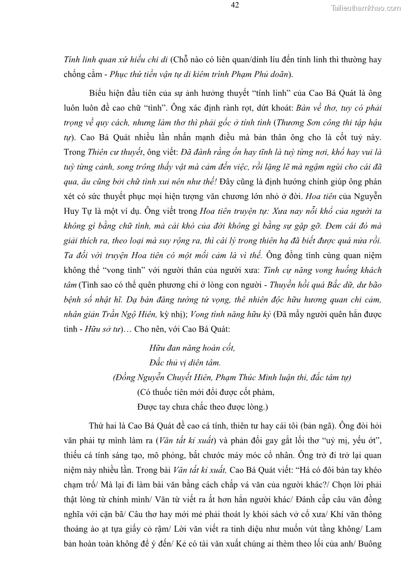 Luận án tiến sĩ ngữ văn Thơ chữ Hán Cao Bá Quát - Những điểm mới về nội dung và nghệ thuật - 5 Trang 49