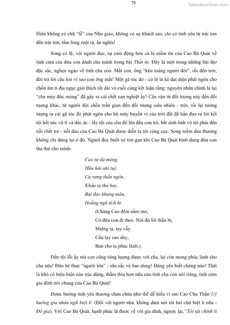 Luận án tiến sĩ ngữ văn Thơ chữ Hán Cao Bá Quát - Những điểm mới về nội dung và nghệ thuật - 8 Trang 85
