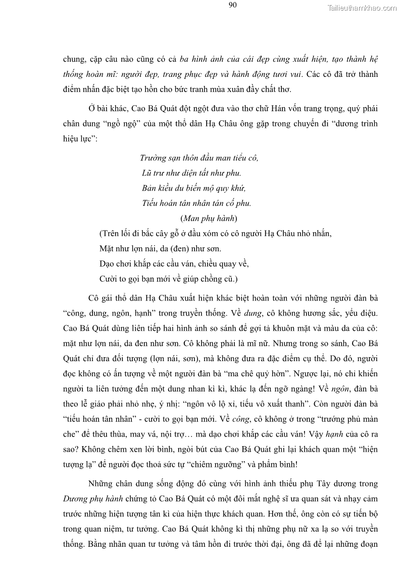 Luận án tiến sĩ ngữ văn Thơ chữ Hán Cao Bá Quát - Những điểm mới về nội dung và nghệ thuật - 9 Trang 97
