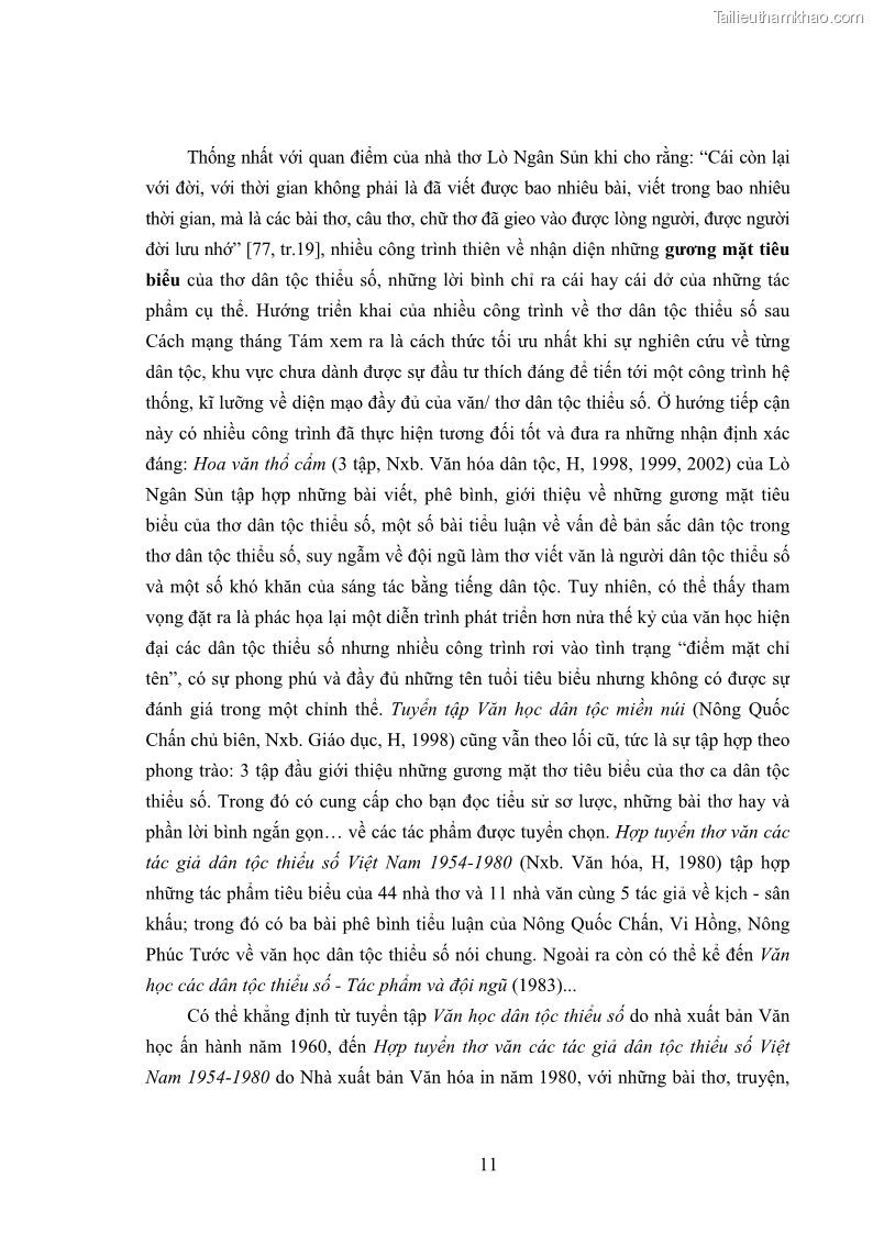 Luận án tiến sĩ ngữ văn Thơ dân tộc Tày từ 1945 đến nay - 1 Trang 11