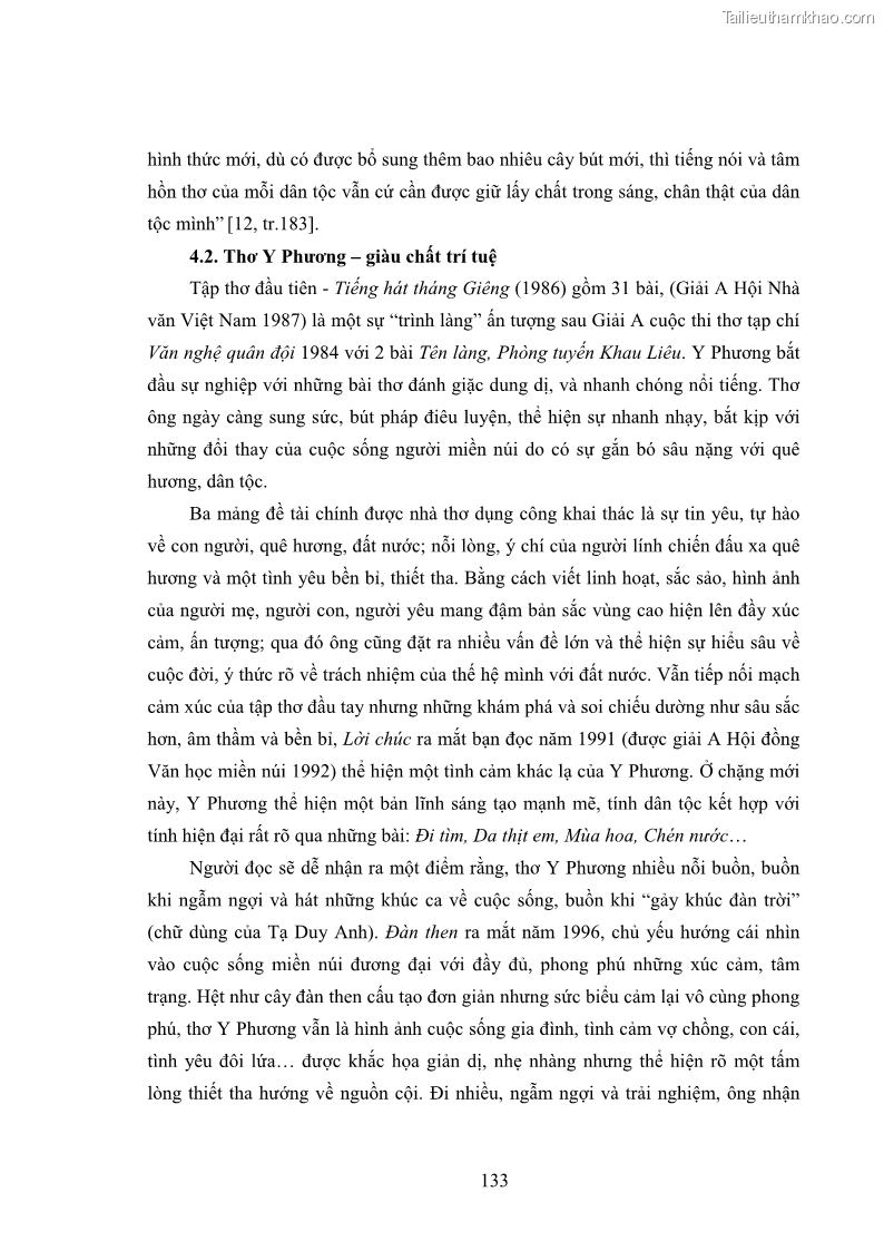 Luận án tiến sĩ ngữ văn Thơ dân tộc Tày từ 1945 đến nay - 12 Trang 133