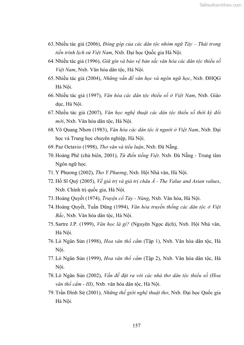 Luận án tiến sĩ ngữ văn Thơ dân tộc Tày từ 1945 đến nay - 14 Trang 157