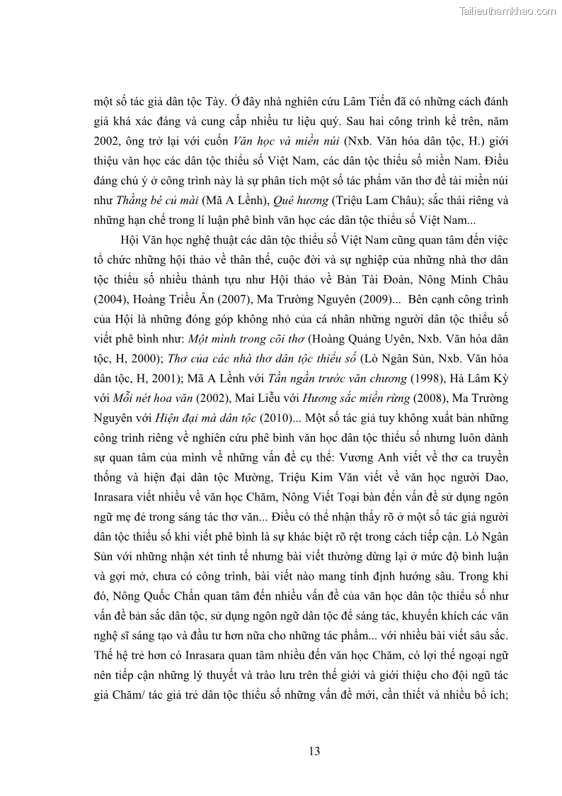 Luận án tiến sĩ ngữ văn Thơ dân tộc Tày từ 1945 đến nay - 2 Trang 13
