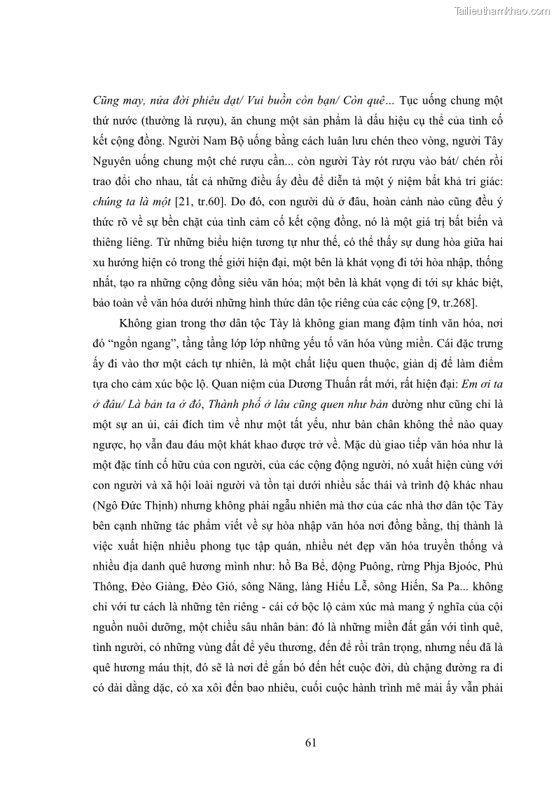 Luận án tiến sĩ ngữ văn Thơ dân tộc Tày từ 1945 đến nay - 6 Trang 61