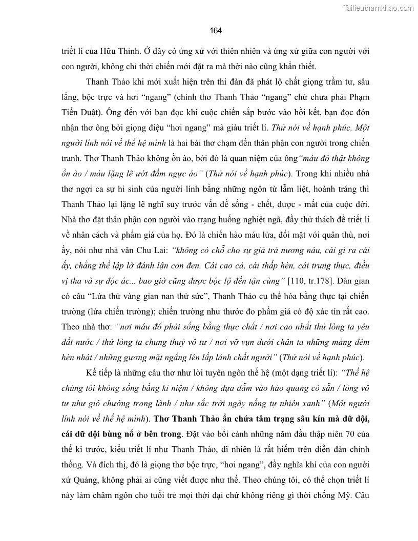 Luận án tiến sĩ ngữ văn Thơ trẻ Việt Nam thời kháng chiến chống Mỹ - Cảm hứng và giọng điệu - 15 Trang 169