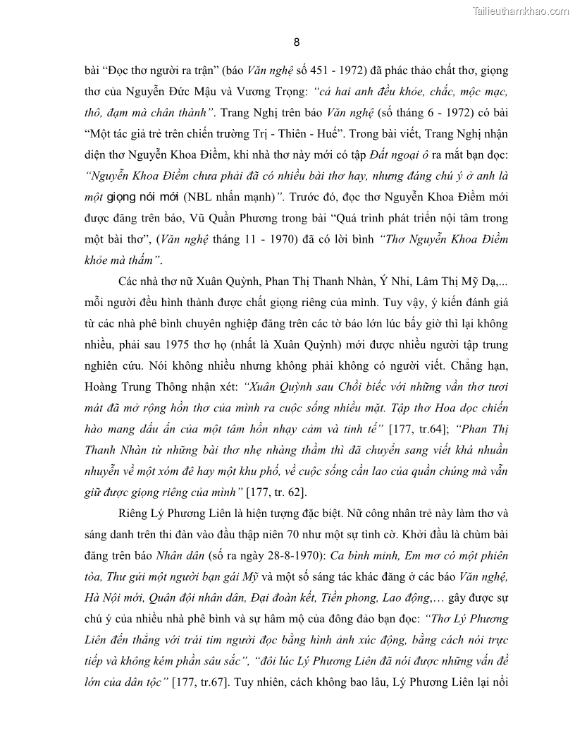 Luận án tiến sĩ ngữ văn Thơ trẻ Việt Nam thời kháng chiến chống Mỹ - Cảm hứng và giọng điệu - 2 Trang 13