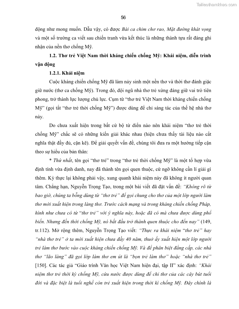 Luận án tiến sĩ ngữ văn Thơ trẻ Việt Nam thời kháng chiến chống Mỹ - Cảm hứng và giọng điệu - 6 Trang 61