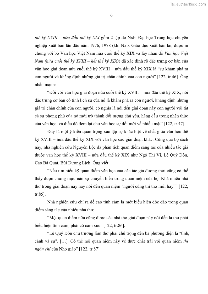 Luận án tiến sĩ ngữ văn Tiến trình vận động của văn học trung đại Việt Nam thế kỷ XVIII-XIX - Từ ý thức nghệ thuật đến thực tiễn sáng tác - 1 Trang 10