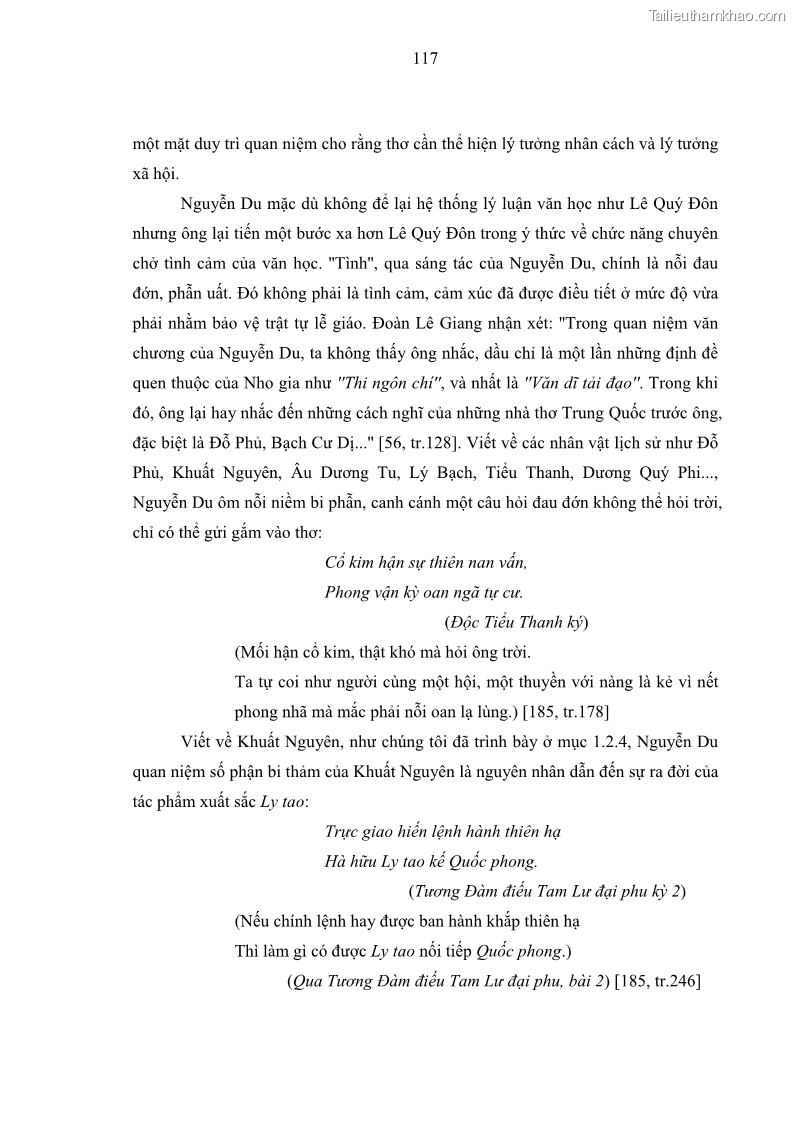 Luận án tiến sĩ ngữ văn Tiến trình vận động của văn học trung đại Việt Nam thế kỷ XVIII-XIX - Từ ý thức nghệ thuật đến thực tiễn sáng tác - 11 Trang 121
