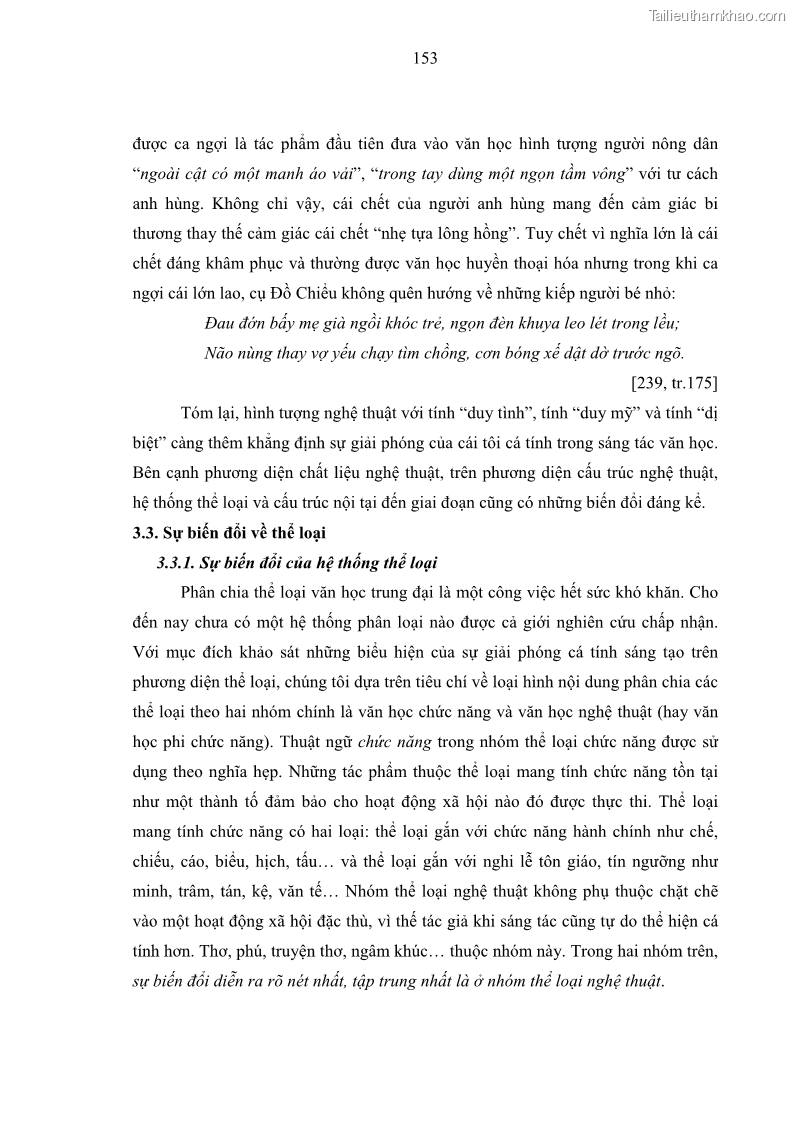 Luận án tiến sĩ ngữ văn Tiến trình vận động của văn học trung đại Việt Nam thế kỷ XVIII-XIX - Từ ý thức nghệ thuật đến thực tiễn sáng tác - 14 Trang 157