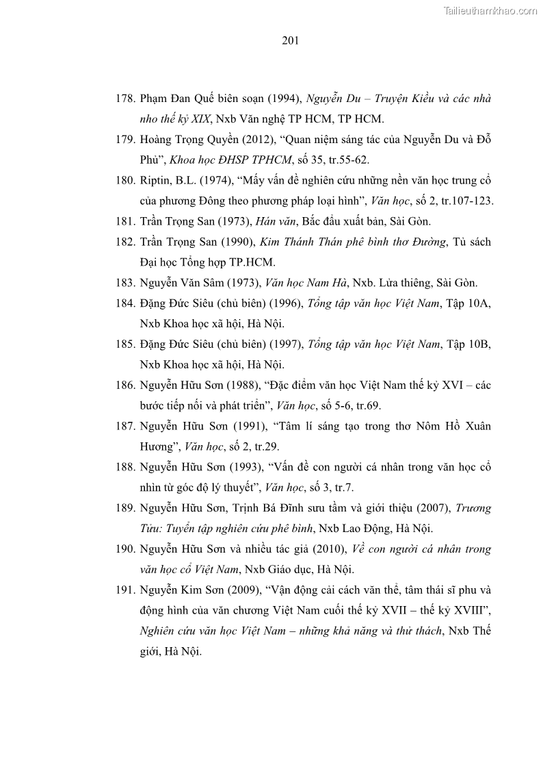 Luận án tiến sĩ ngữ văn Tiến trình vận động của văn học trung đại Việt Nam thế kỷ XVIII-XIX - Từ ý thức nghệ thuật đến thực tiễn sáng tác - 18 Trang 205