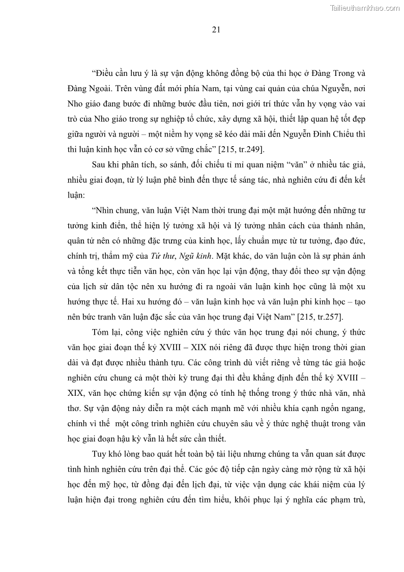 Luận án tiến sĩ ngữ văn Tiến trình vận động của văn học trung đại Việt Nam thế kỷ XVIII-XIX - Từ ý thức nghệ thuật đến thực tiễn sáng tác - 3 Trang 25