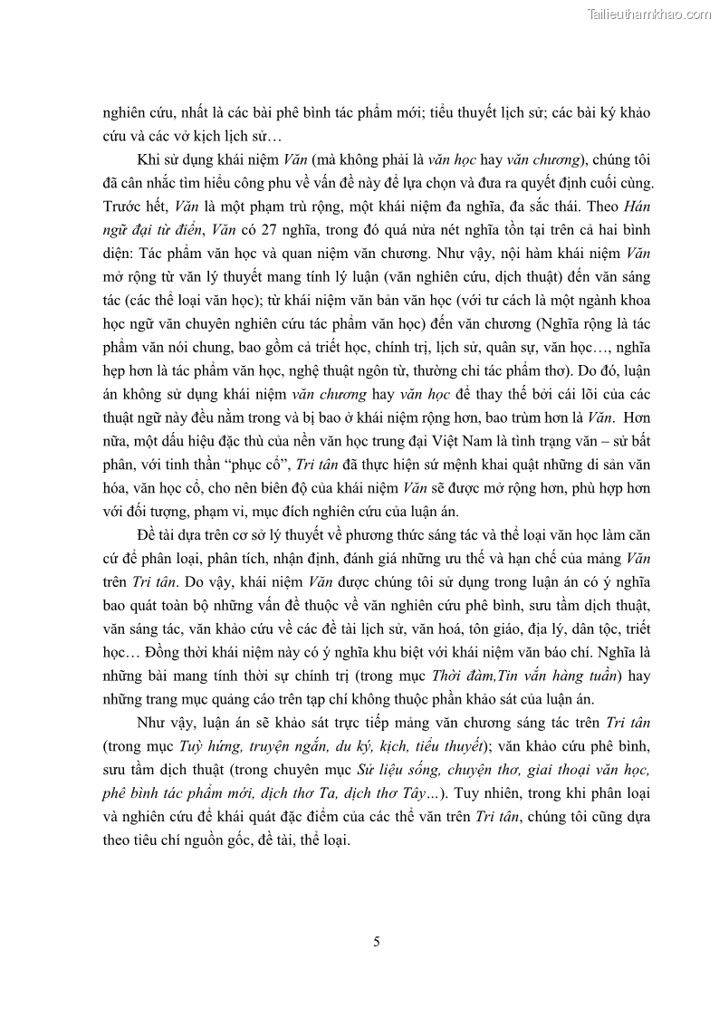 Luận án tiến sĩ ngữ văn Tìm hiểu văn trên Tri tân tạp chí - 1 Trang 10