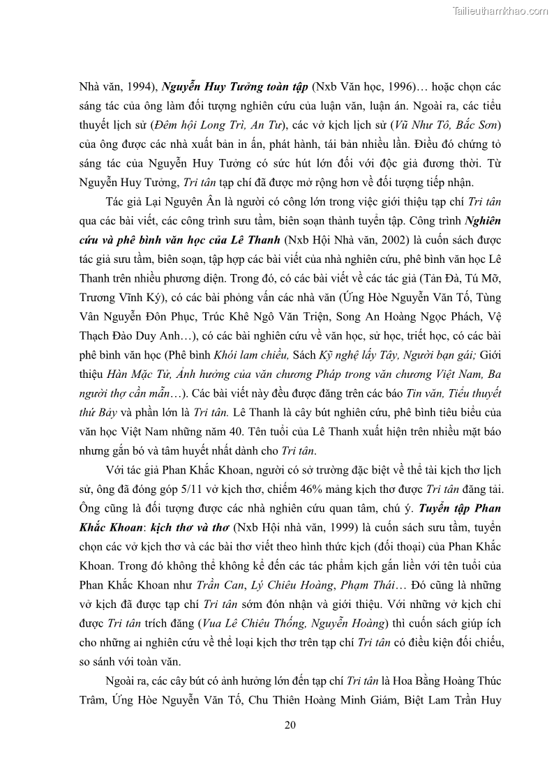 Luận án tiến sĩ ngữ văn Tìm hiểu văn trên Tri tân tạp chí - 3 Trang 25