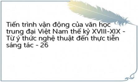 Tiến trình vận động của văn học trung đại Việt Nam thế kỷ XVIII-XIX - Từ ý thức nghệ thuật đến thực tiễn sáng tác - 26
