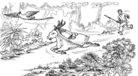 Bài đọc Ngày xưa nai rùa và chim là bạn thân của nhau Khi đi đường chim 1