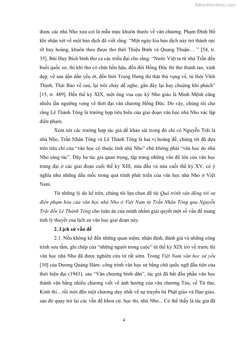 Luận án tiến sĩ văn học Quá trình vận động tới sự điển phạm hóa của văn học nhà nho ở Việt Nam từ Trần Nhân Tông qua Nguyễn Trãi đến Lê Thánh Tông - 1 Trang 10