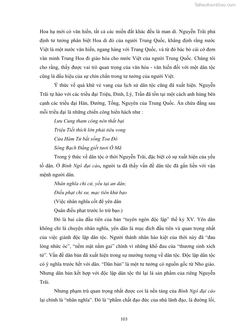 Luận án tiến sĩ văn học Quá trình vận động tới sự điển phạm hóa của văn học nhà nho ở Việt Nam từ Trần Nhân Tông qua Nguyễn Trãi đến Lê Thánh Tông - 10 Trang 109
