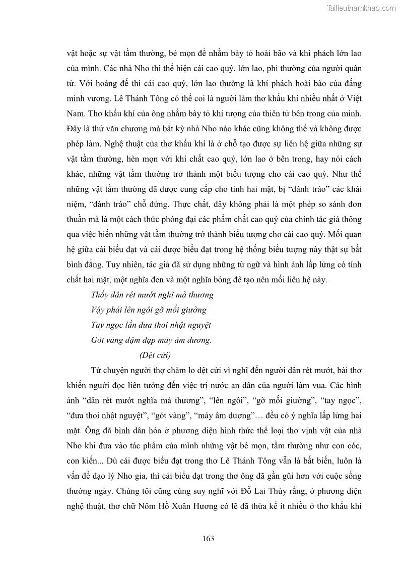 Luận án tiến sĩ văn học Quá trình vận động tới sự điển phạm hóa của văn học nhà nho ở Việt Nam từ Trần Nhân Tông qua Nguyễn Trãi đến Lê Thánh Tông - 15 Trang 169