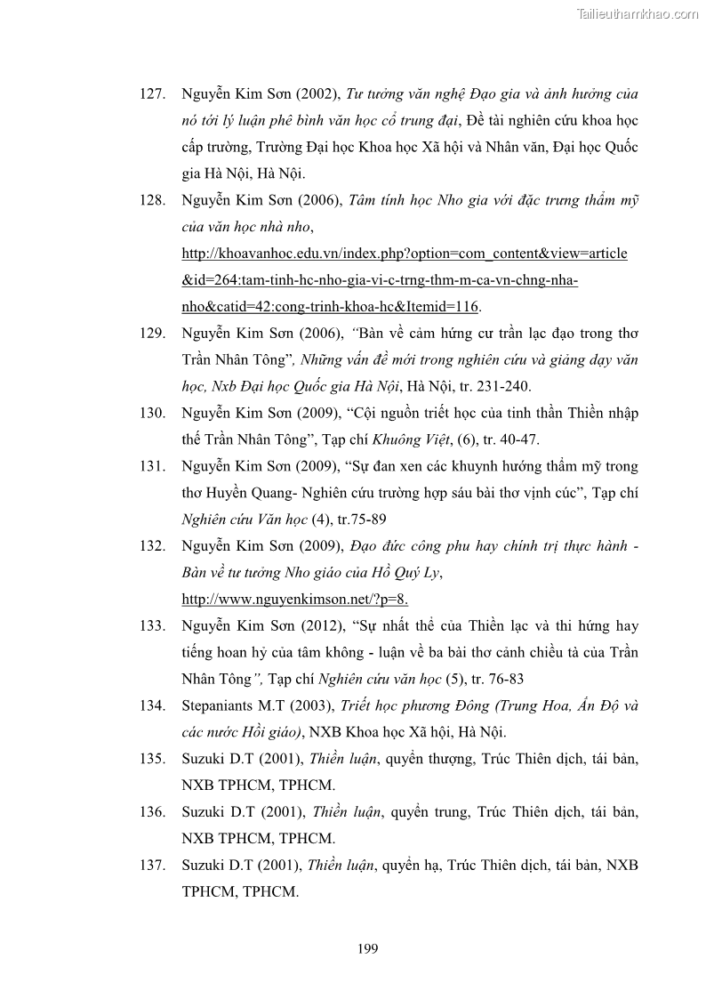 Luận án tiến sĩ văn học Quá trình vận động tới sự điển phạm hóa của văn học nhà nho ở Việt Nam từ Trần Nhân Tông qua Nguyễn Trãi đến Lê Thánh Tông - 18 Trang 205