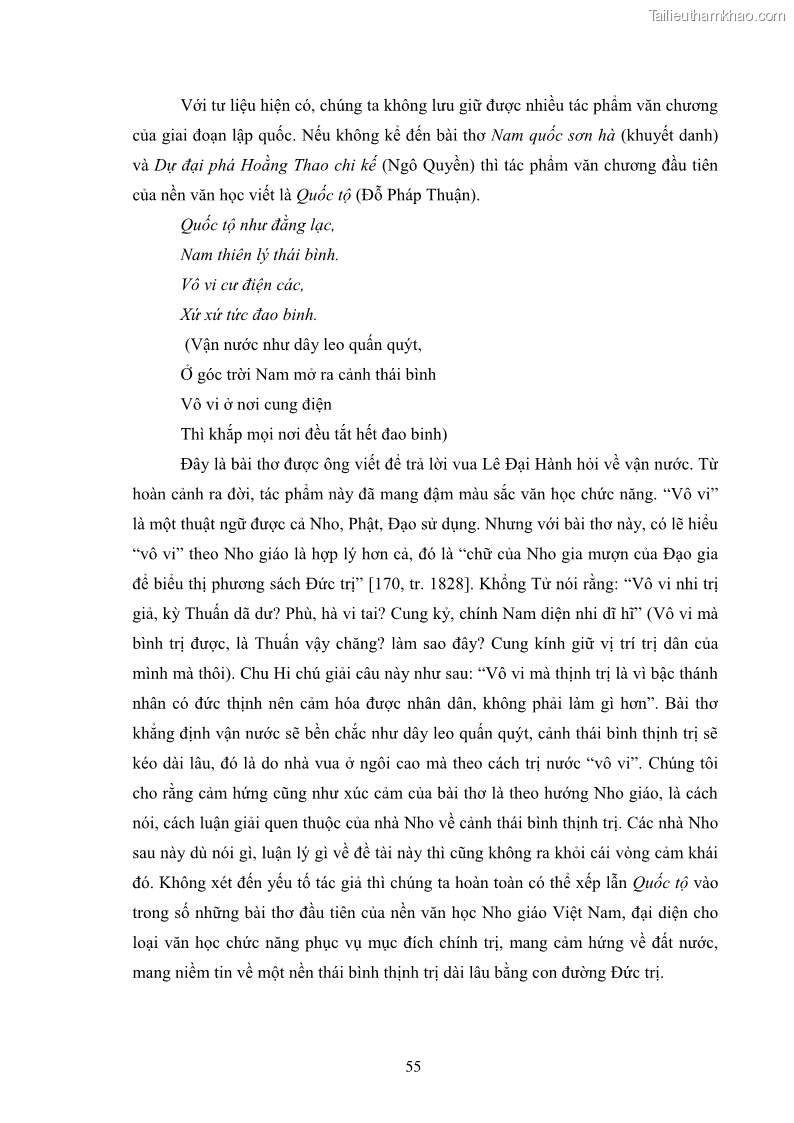 Luận án tiến sĩ văn học Quá trình vận động tới sự điển phạm hóa của văn học nhà nho ở Việt Nam từ Trần Nhân Tông qua Nguyễn Trãi đến Lê Thánh Tông - 6 Trang 61