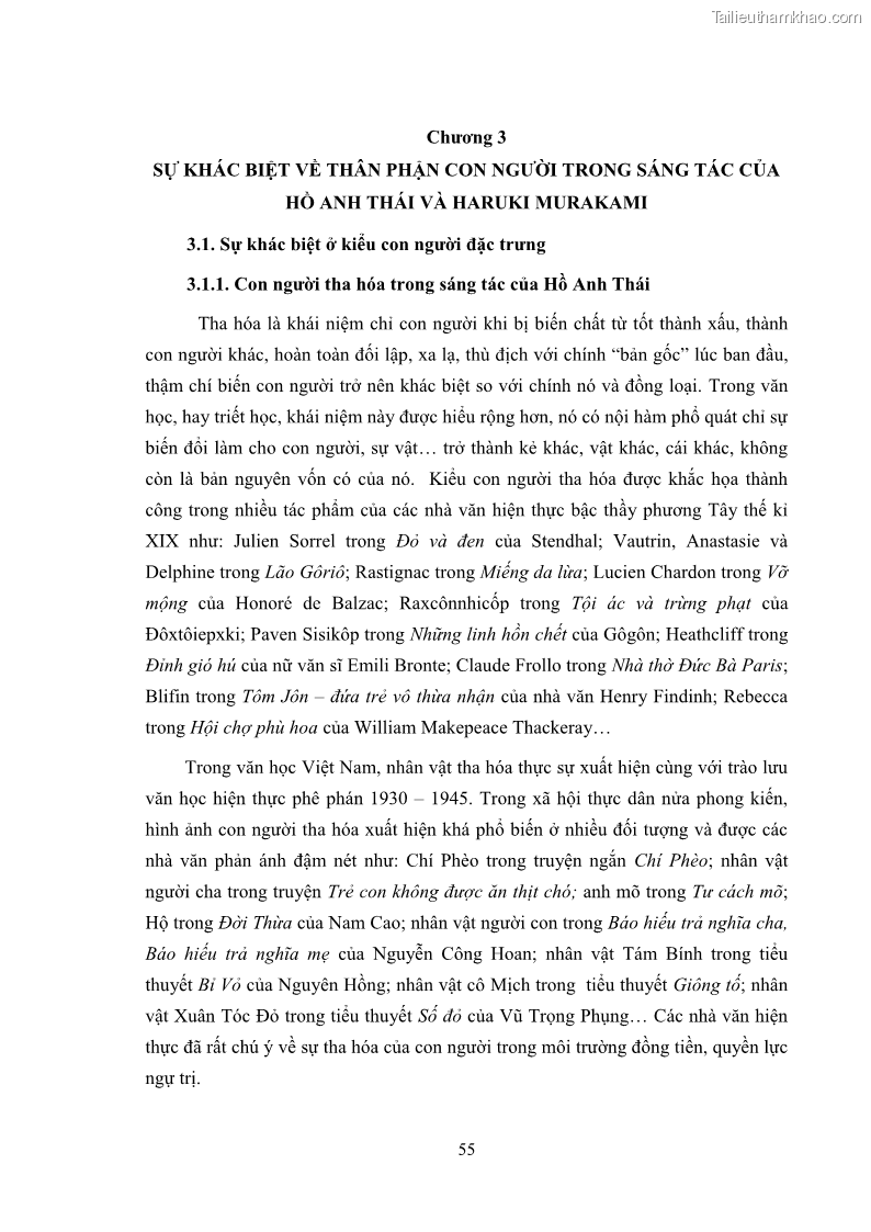 Luận án tiến sĩ văn học Sự khác biệt của yếu tố hậu hiện đại trong sáng tác của Hồ Anh Thái và Haruki Murakami - 6 Trang 61
