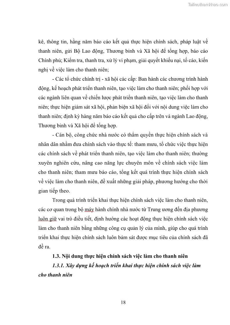 Luận văn thạc sĩ chính sách công Thực hiện chính sách việc làm cho thanh niên trên địa bàn thành phố Buôn Ma Thuột, tỉnh Đắk Lắk - 3 Trang 25
