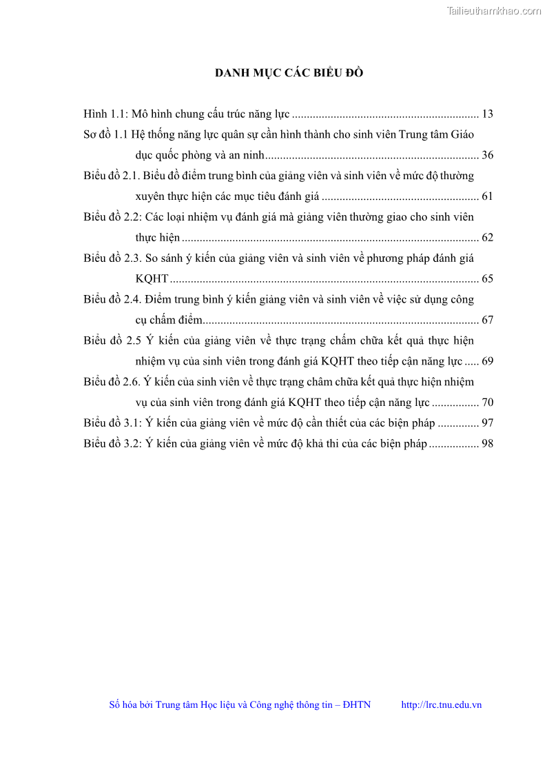 Luận văn thạc sĩ khoa học giáo dục Đánh giá kết quả học tập của sinh viên tại Trung tâm Giáo dục quốc phòng và an ninh Đại học Thái Nguyên theo tiếp cận năng lực - 1 Trang 11