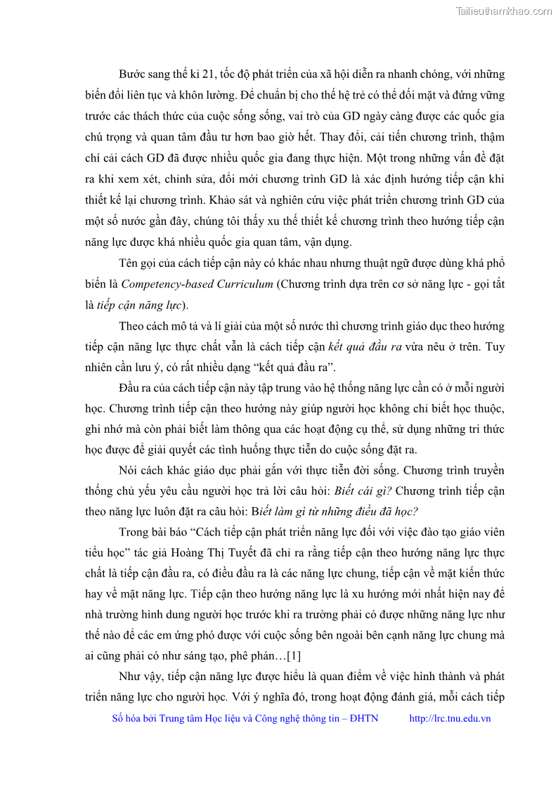 Luận văn thạc sĩ khoa học giáo dục Đánh giá kết quả học tập của sinh viên tại Trung tâm Giáo dục quốc phòng và an ninh Đại học Thái Nguyên theo tiếp cận năng lực - 3 Trang 25