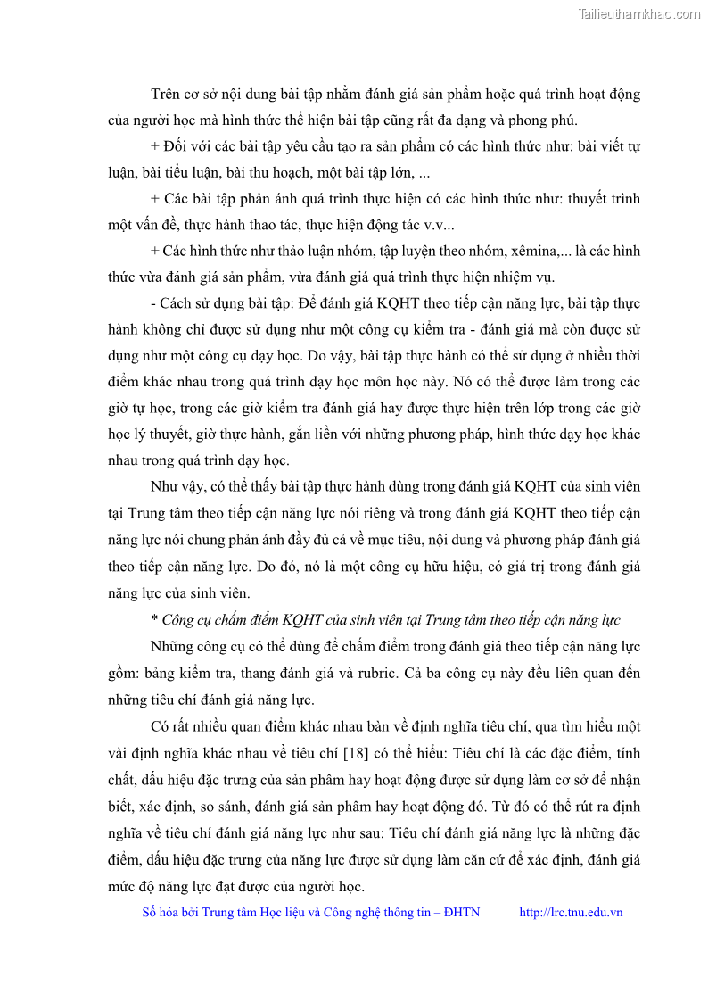 Luận văn thạc sĩ khoa học giáo dục Đánh giá kết quả học tập của sinh viên tại Trung tâm Giáo dục quốc phòng và an ninh Đại học Thái Nguyên theo tiếp cận năng lực - 5 Trang 49