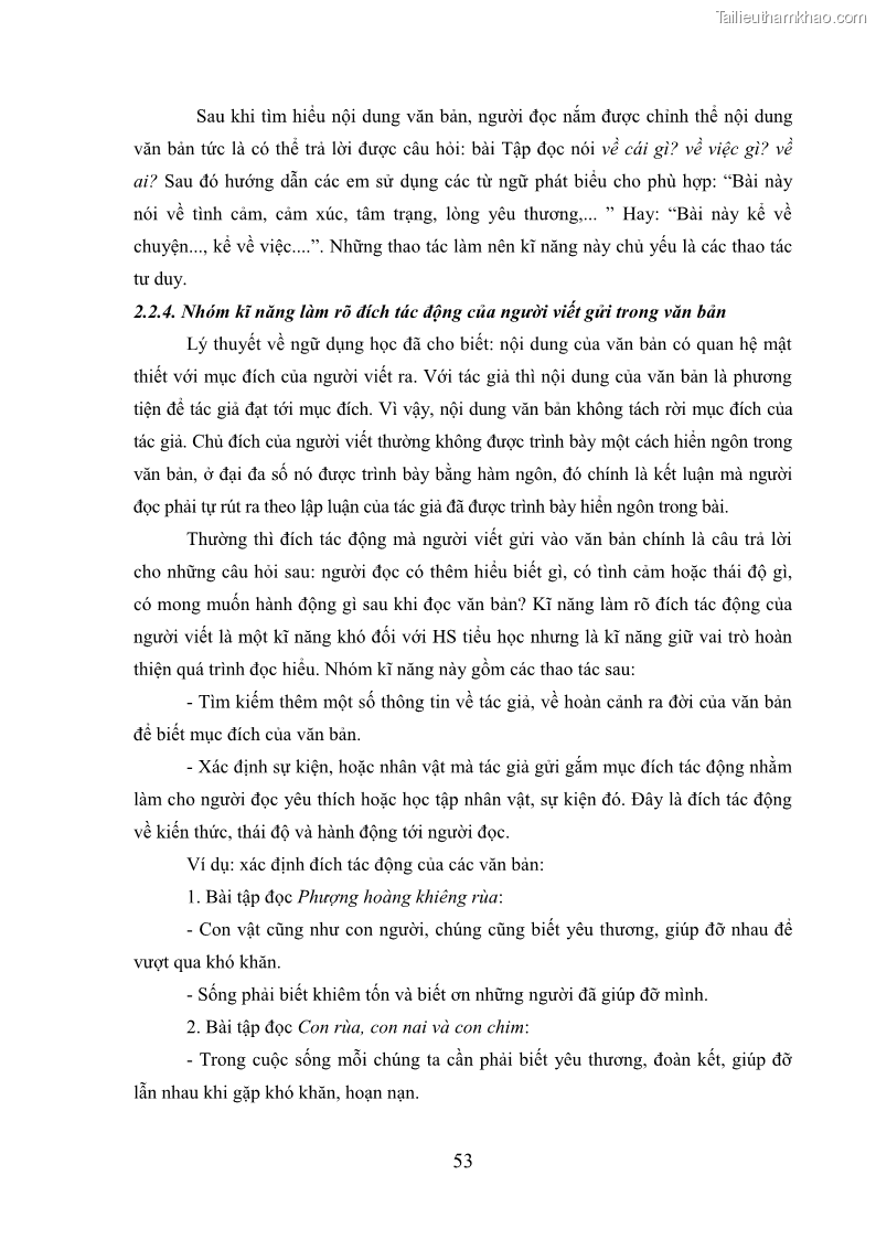 Luận văn thạc sĩ khoa học giáo dục Dạy học đọc hiểu cho học sinh lớp 4 nước CHDCND Lào theo định hướng phát triển năng lực - 6 Trang 61