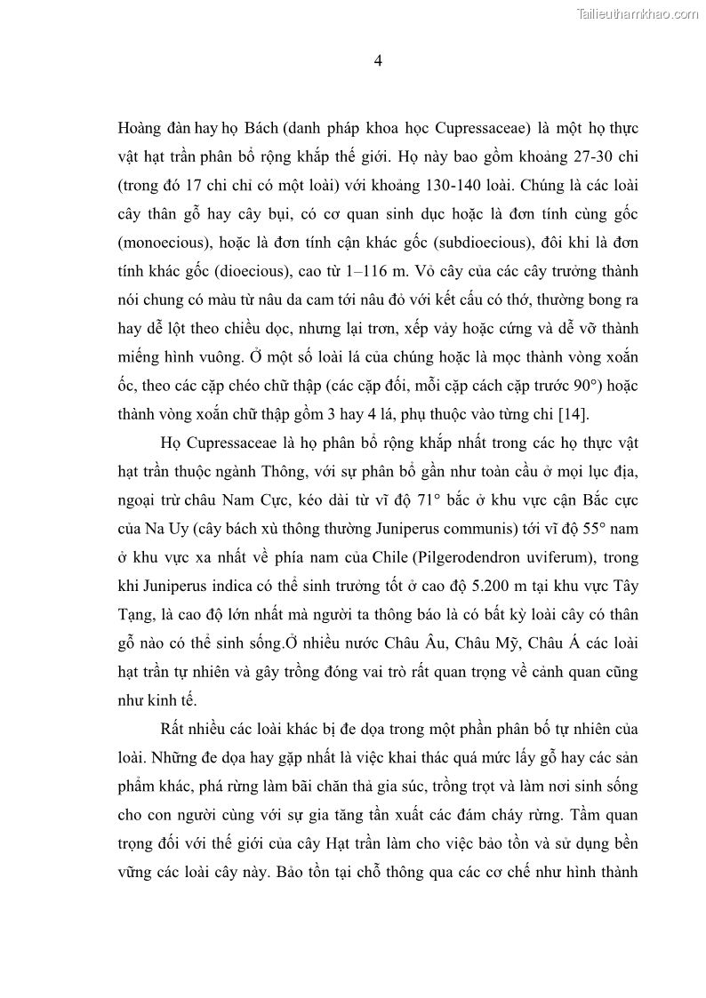 Luận văn thạc sĩ khoa học lâm nghiệp Nghiên cứu đặc điểm lâm học làm cơ sở khoa học bảo tồn loài Bách xanh núi đá Calocedrus rupestris Aver. H. Nguyen & L.K.Phan tại KBTTN Chạm Chu tỉnh Tuyên Quang - 1 Trang 10