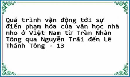 Quá trình vận động tới sự điển phạm hóa của văn học nhà nho ở Việt Nam từ Trần Nhân Tông qua Nguyễn Trãi đến Lê Thánh Tông - 13