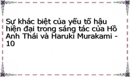 Sự khác biệt của yếu tố hậu hiện đại trong sáng tác của Hồ Anh Thái và Haruki Murakami - 10
