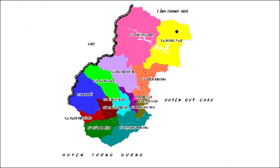 Hình 3 1 Sơ đồ vị trí hành chính huyện Quế Phong 3 1 2 Địa hình địa 1