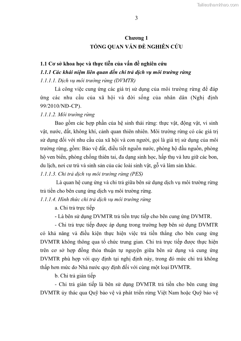 Luận văn thạc sĩ khoa học lâm nghiệp Đánh giá hiệu quả chi trả dịch vụ môi trường rừng trên địa bàn huyện Quế Phong, tỉnh Nghệ An - 1 Trang 12