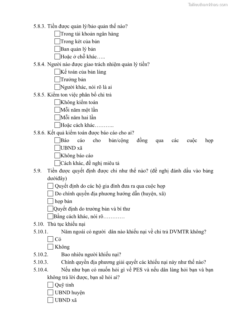 Luận văn thạc sĩ khoa học lâm nghiệp Đánh giá hiệu quả chi trả dịch vụ môi trường rừng trên địa bàn huyện Quế Phong, tỉnh Nghệ An - 11 Trang 121