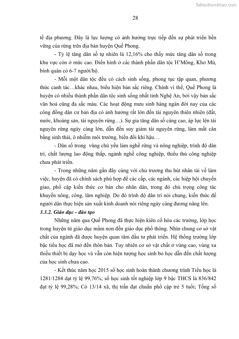 Luận văn thạc sĩ khoa học lâm nghiệp Đánh giá hiệu quả chi trả dịch vụ môi trường rừng trên địa bàn huyện Quế Phong, tỉnh Nghệ An - 4 Trang 37