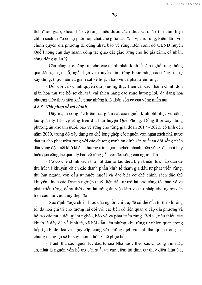Luận văn thạc sĩ khoa học lâm nghiệp Đánh giá hiệu quả chi trả dịch vụ môi trường rừng trên địa bàn huyện Quế Phong, tỉnh Nghệ An - 8 Trang 85