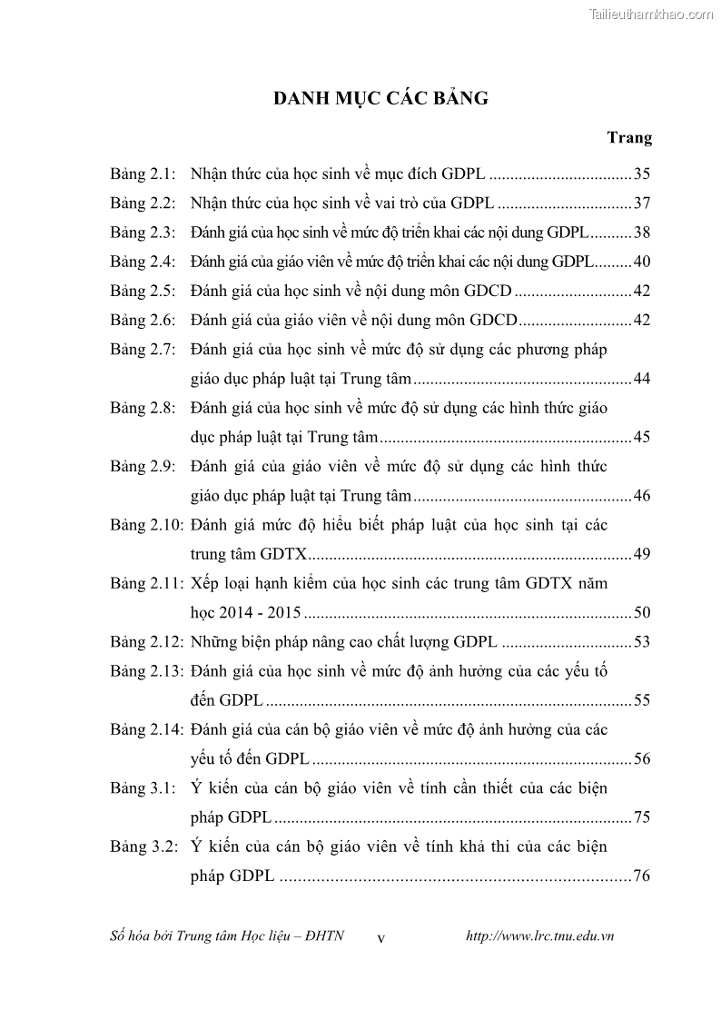 Luận văn thạc sĩ khoa học giáo dục Giáo dục pháp luật cho học sinh các Trung tâm giáo dục thường xuyên, Tỉnh Thái Nguyên - 1 Trang 10
