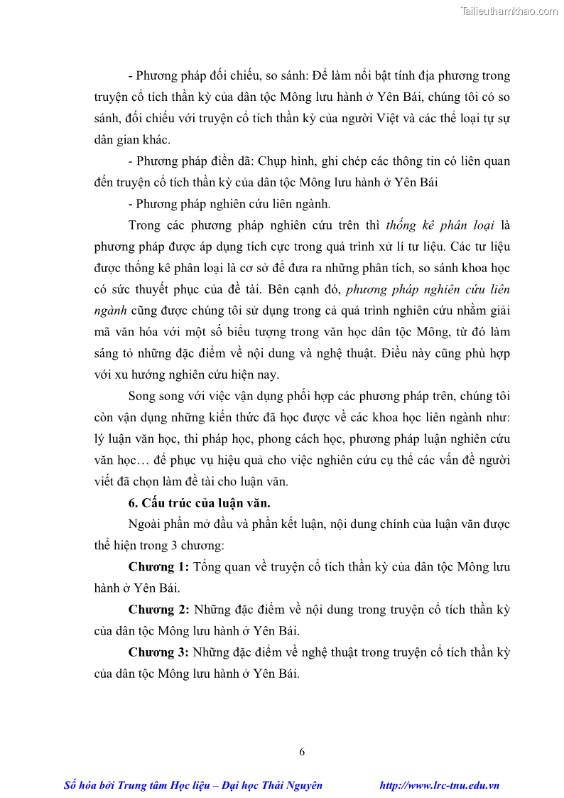 Luận văn thạc sĩ khoa học ngữ văn Khảo sát truyện cổ tích thần kỳ của dân tộc Mông lưu hành ở Yên Bái - 1 Trang 12
