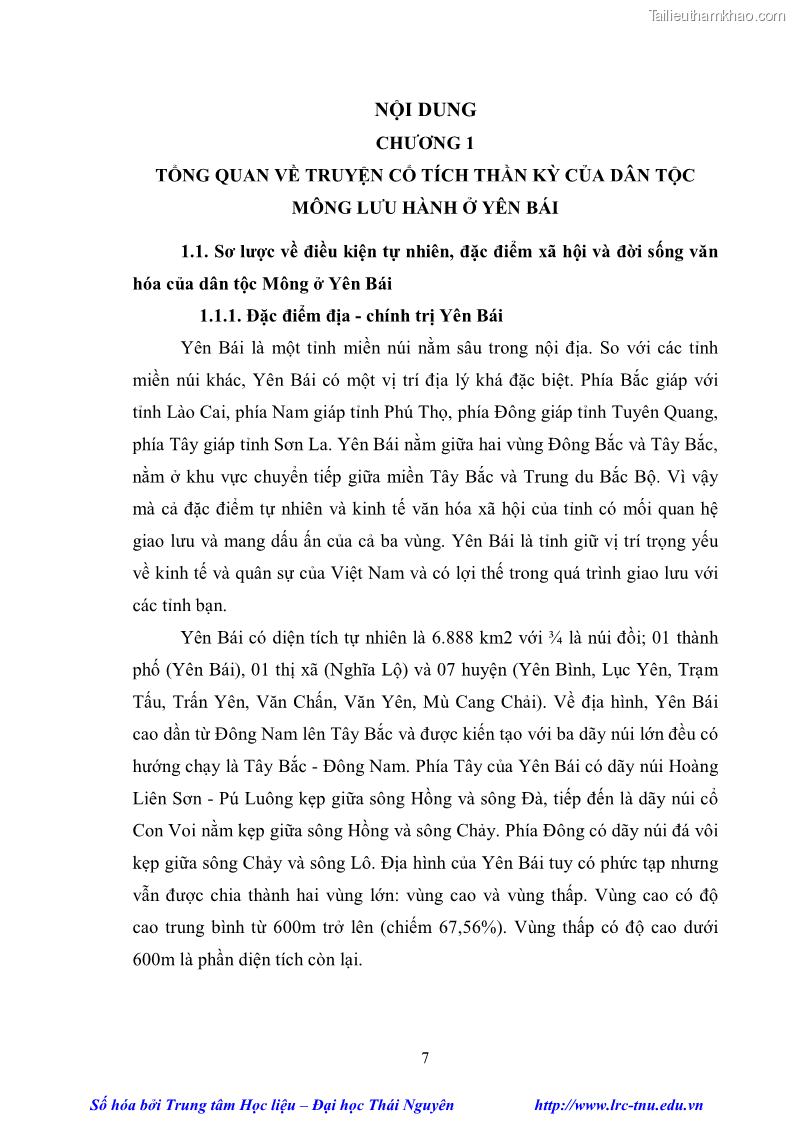 Luận văn thạc sĩ khoa học ngữ văn Khảo sát truyện cổ tích thần kỳ của dân tộc Mông lưu hành ở Yên Bái - 2 Trang 13