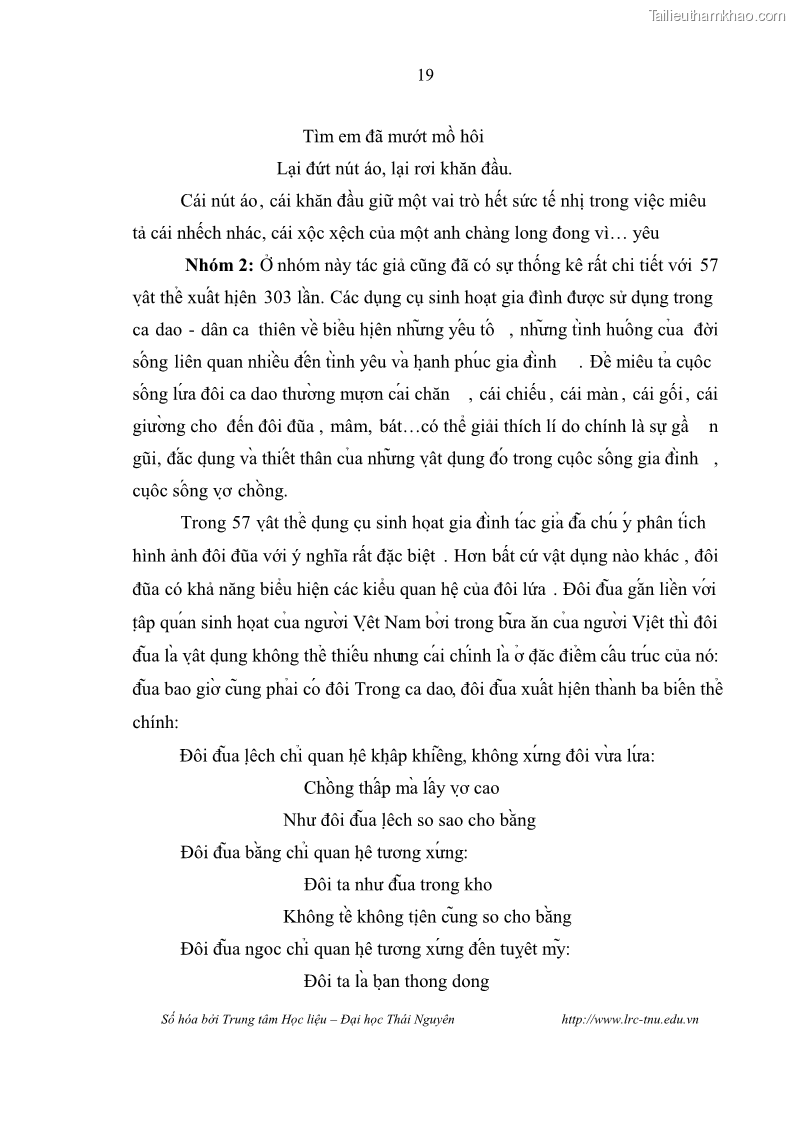 Luận văn thạc sĩ khoa học ngữ văn Khảo sát ý nghĩa hình ảnh trong ca dao - dân ca Tày - Nùng - 3 Trang 25