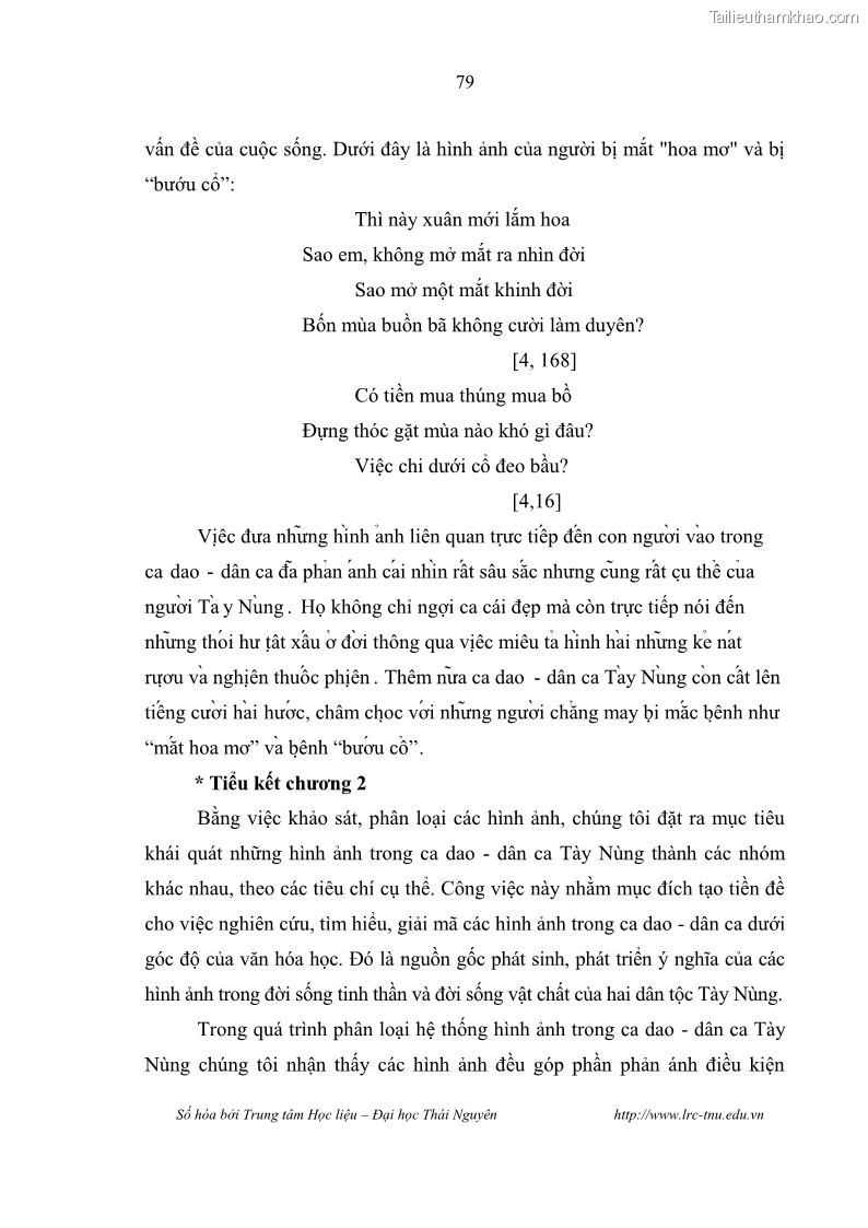 Luận văn thạc sĩ khoa học ngữ văn Khảo sát ý nghĩa hình ảnh trong ca dao - dân ca Tày - Nùng - 8 Trang 85