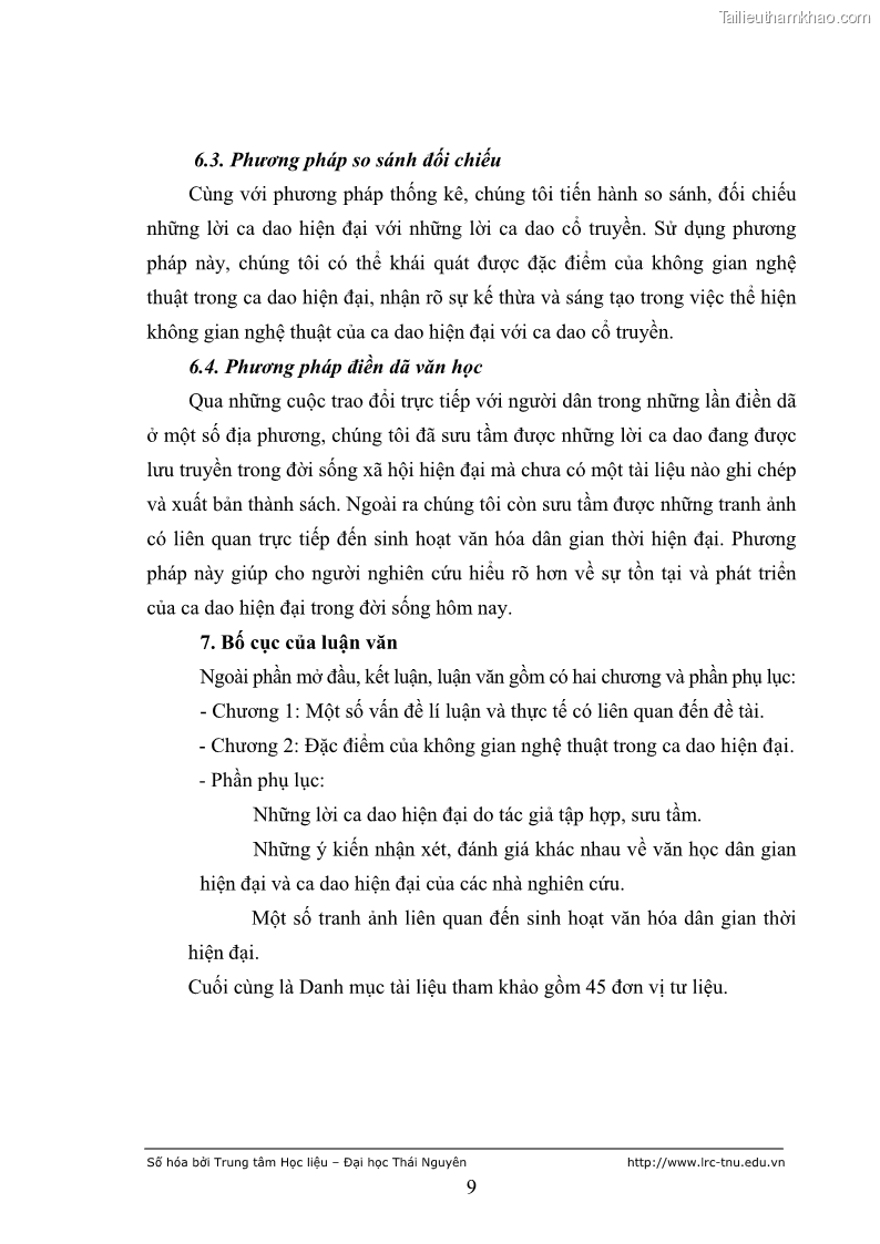 Luận văn thạc sĩ khoa học ngữ văn Không gian nghệ thuật trong ca dao hiện đại - 2 Trang 13